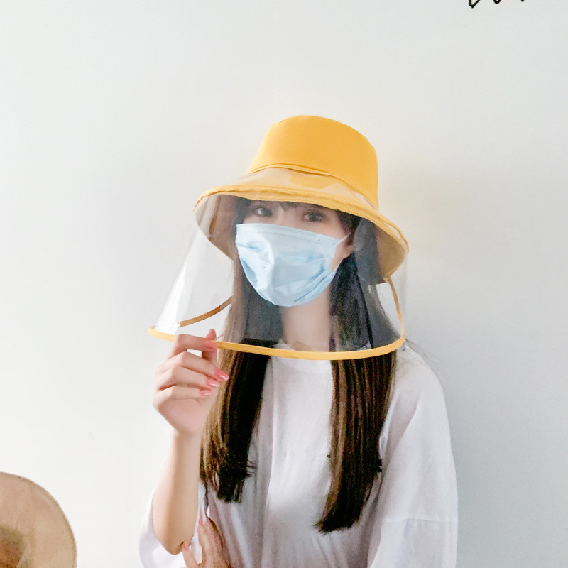 2020 New Faceshield FIsherman Cap Outdoor Anti Droplets Protective Hat Transparent Full Face Shield Hat