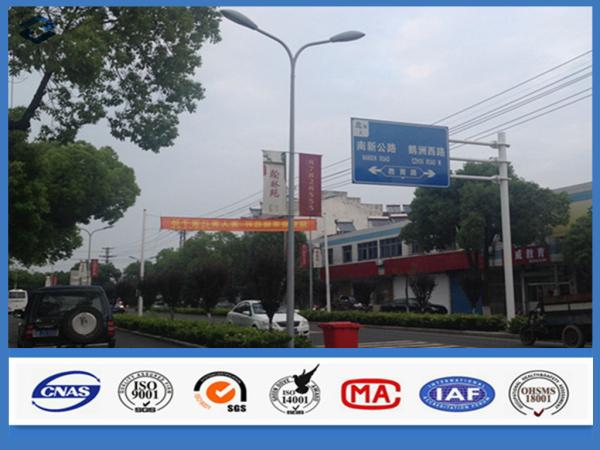White Powder Coated steel transmission poles , Square steel pole once forming
