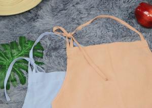 Quality Soft Cotton Linen Kitchen Cooking Apron With Adjustable Hang Neck Strap wholesale