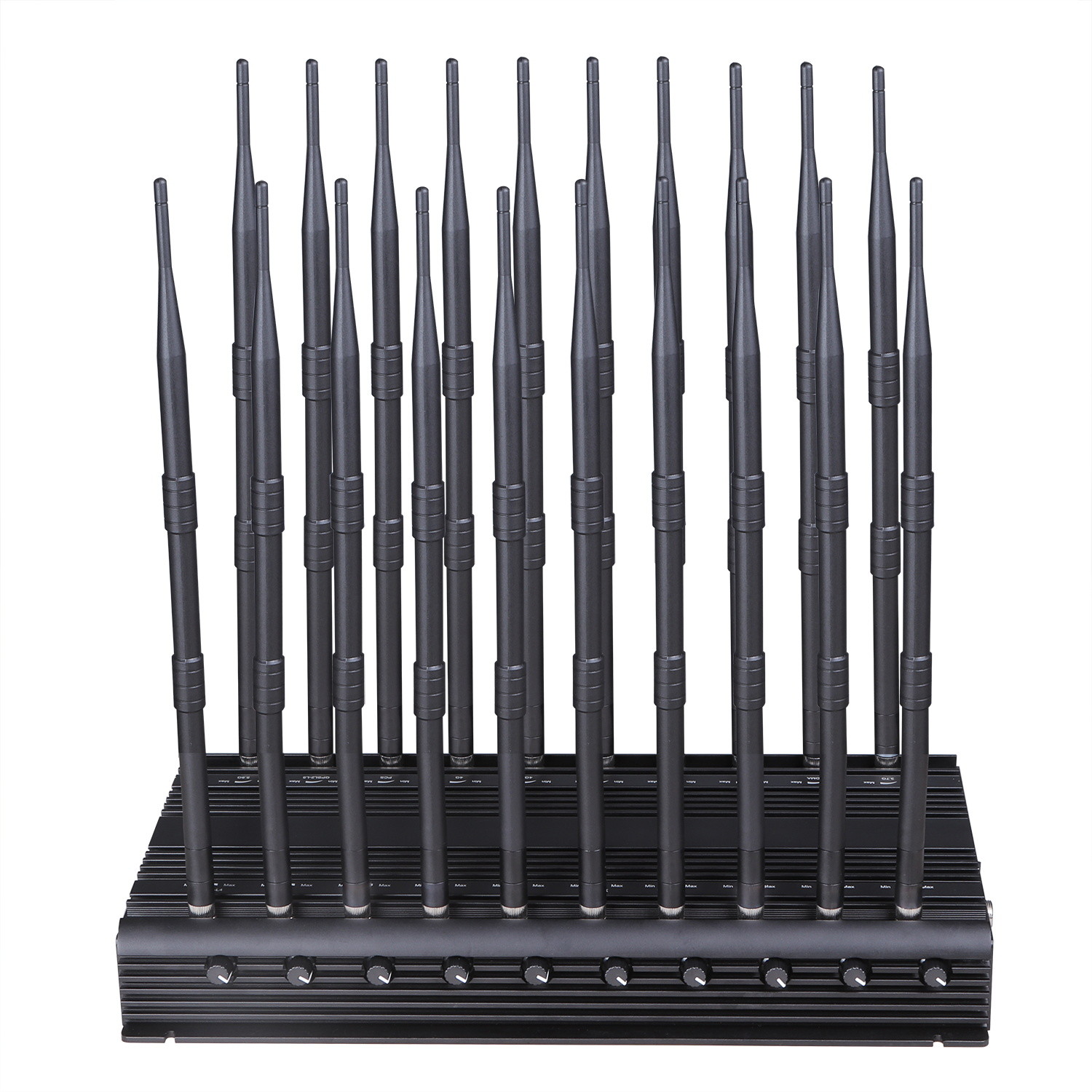 Multifunctional 20 antennas jammer shielding all 2G 3G 4G 5G WIFI GPS RF LOJACK VHF UHF signals with Remote Control