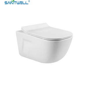 Quality Popular Chaozhou New Design SWJ1225 Bathroom wc white toilet bowl rimless flush wholesale