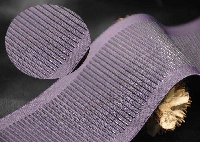 Printed 3D Raised Silicone Stripes Elastic Webbing Band Non Slip For Clothing