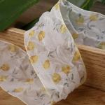 40mm 50mm Organza Ribbon With Floral Printed Polyester Ribbon OEM Eco Friendly