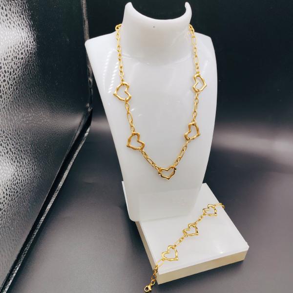 Trendy High Polish Newest Gold Color Stainless Steel Earring ,Necklace ,