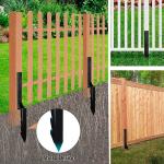 Pressure Treated Wood Fence Post Repair Kit with Heavy Duty Metal Support