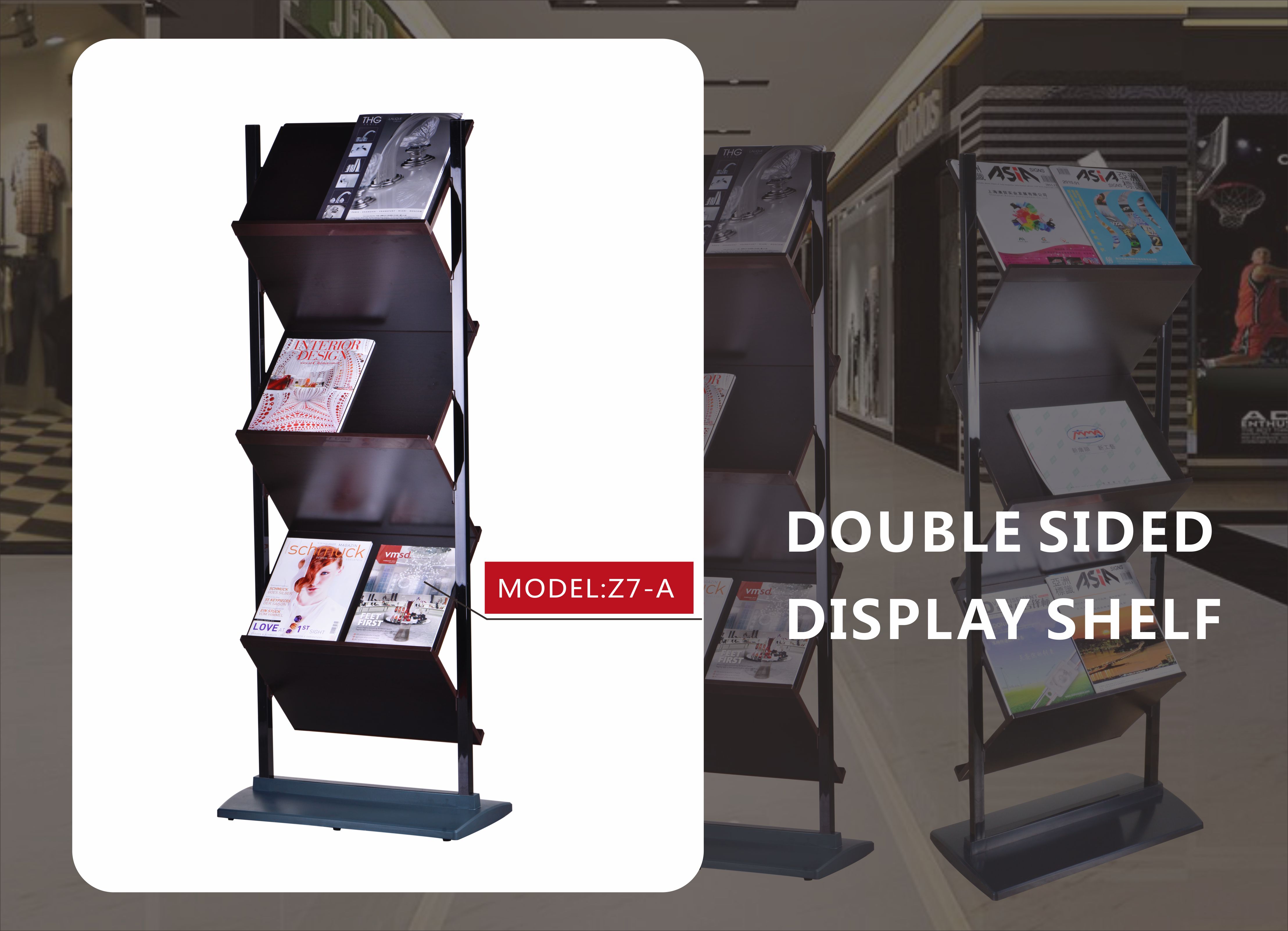 Zig Zag Detachable Information Display Stand 460X350mm Aluminum Profile