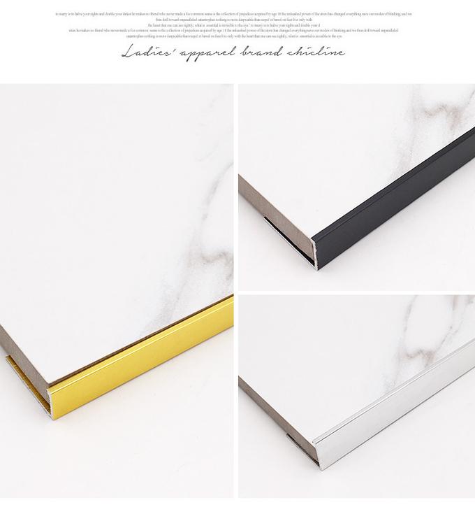Ceramic Wall Protection Aluminum Tile Trim Gold Color L Shaped Mill Finish