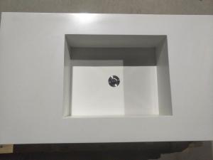 Quality White quartz integral basin sink for hospitality renovation wholesale