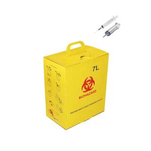 Quality 7L Corrugated paper Hospital Disposal Syringe Needle Sharp Container Medica safety box​ wholesale
