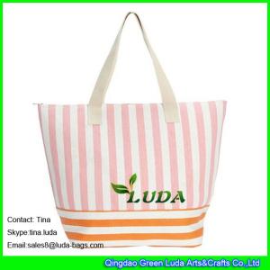 Quality LUDA new straw beach bag totes striped paper straw handbags wholesale