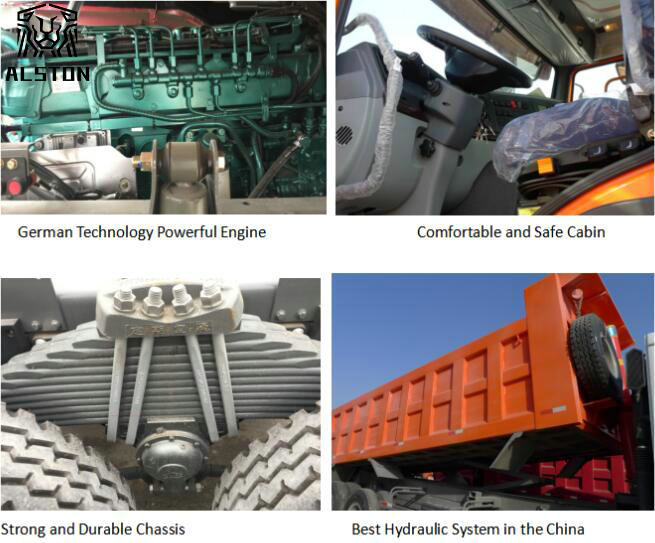6x4 380hp Howo Tipper Truck Manufacturers , Euro 2 Engine Used Tipper