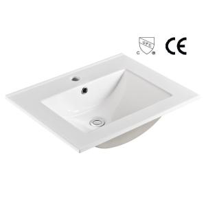 Quality Porcelain Vanity Top Bathroom Sink 60CM Ceramic Vessel Vanity Sink White wholesale