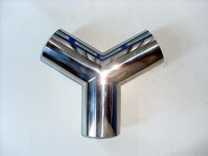 No.8 304 / 316L Stainless Steel 1-1/2" - 4" Sanitary Fittings / Y Tee Pipe