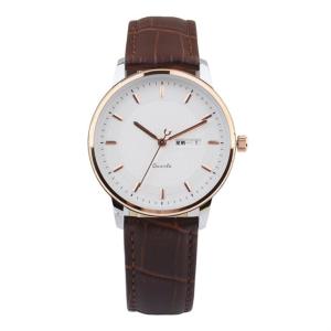 Quality 30 Meters Waterproof Mens Leather Strap Dress Watch 210mm Stainless Steel Case wholesale