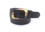 1-1/2" Men's 100% Italian Cow Leather Belt With Antique Patina Pin Buckle