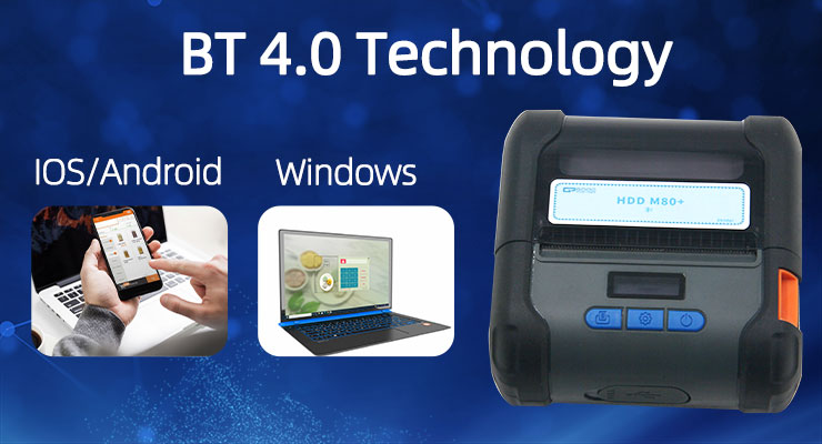 Portable Printer with USB Bluetooth Interface and 0.96 Inch OLED Display Private Mold