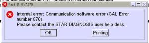 Quality MB STAR C3 Mercedes Benz Star Software , Internal Error CAL Number 870 DAS Blacklist wholesale