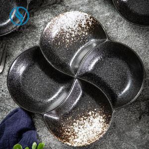 Quality Savall Irregular Eclectic Black Porcelain Dinnerware For Caterers Canteens wholesale