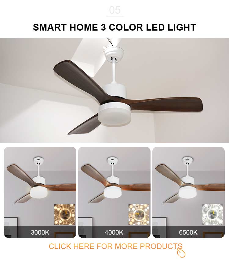 110-240V/50Hz-60Hz Input Voltage Modern Energy Ceiling Fan with Natural Wooden Blades