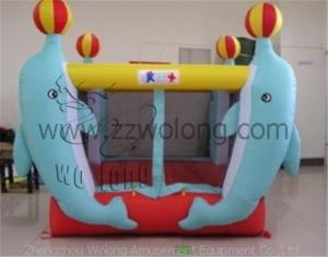 Quality small attractive kids dolphin inflatable bounce for family use wholesale