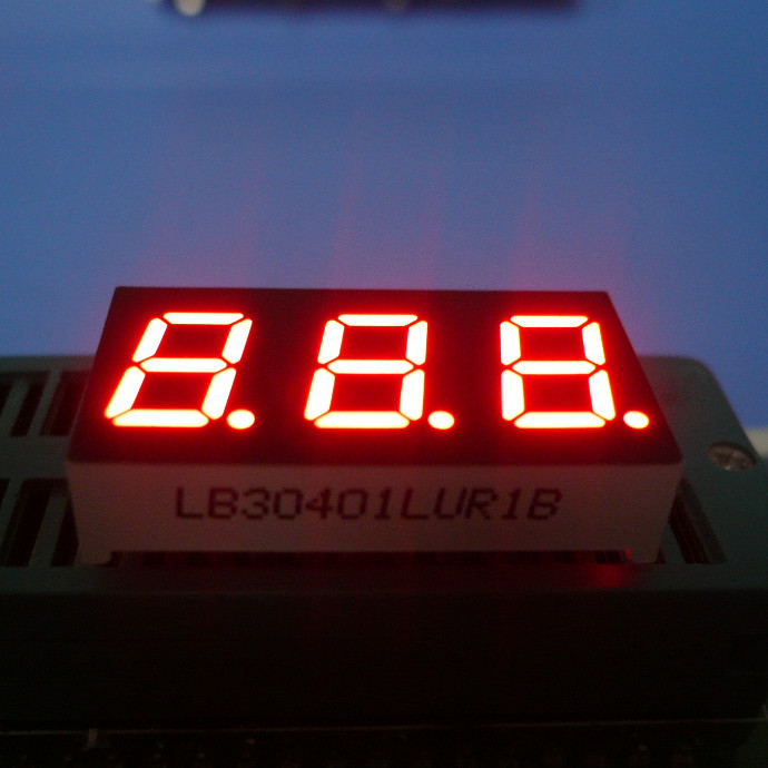 Super Bright Red 7 Segment LED Display Triple Digit Common Cathode