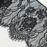 eyelash lace border/lace edged / soft lace with Black / Ivory Double Color