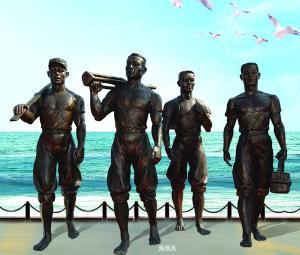 Quality bronze labourer with spade sculpture for sale wholesale