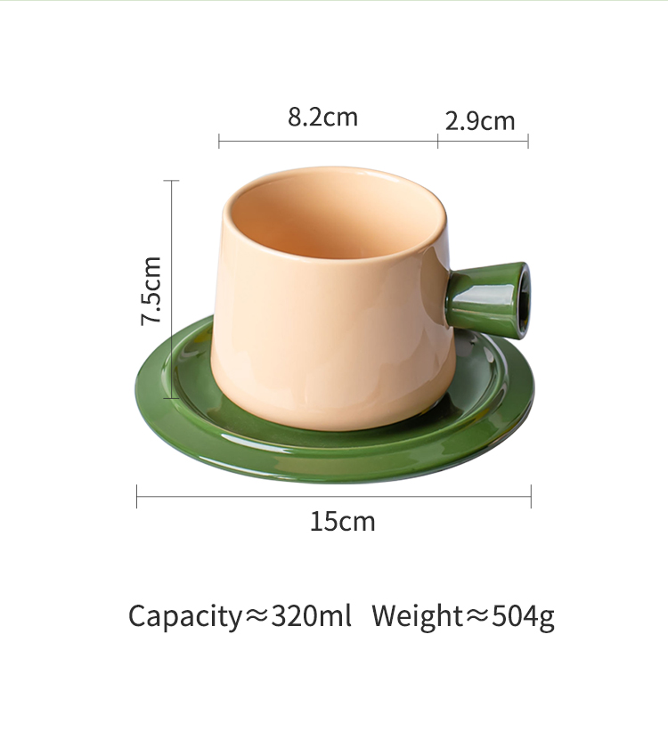 Ceramic Tea Cups And Saucer Sets With Custom Colors Glazed For Restaurant Coffee Cups