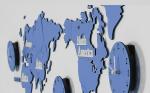 Worldmap Wooden Wall Clock Creative Large Hanging Wall Clocks