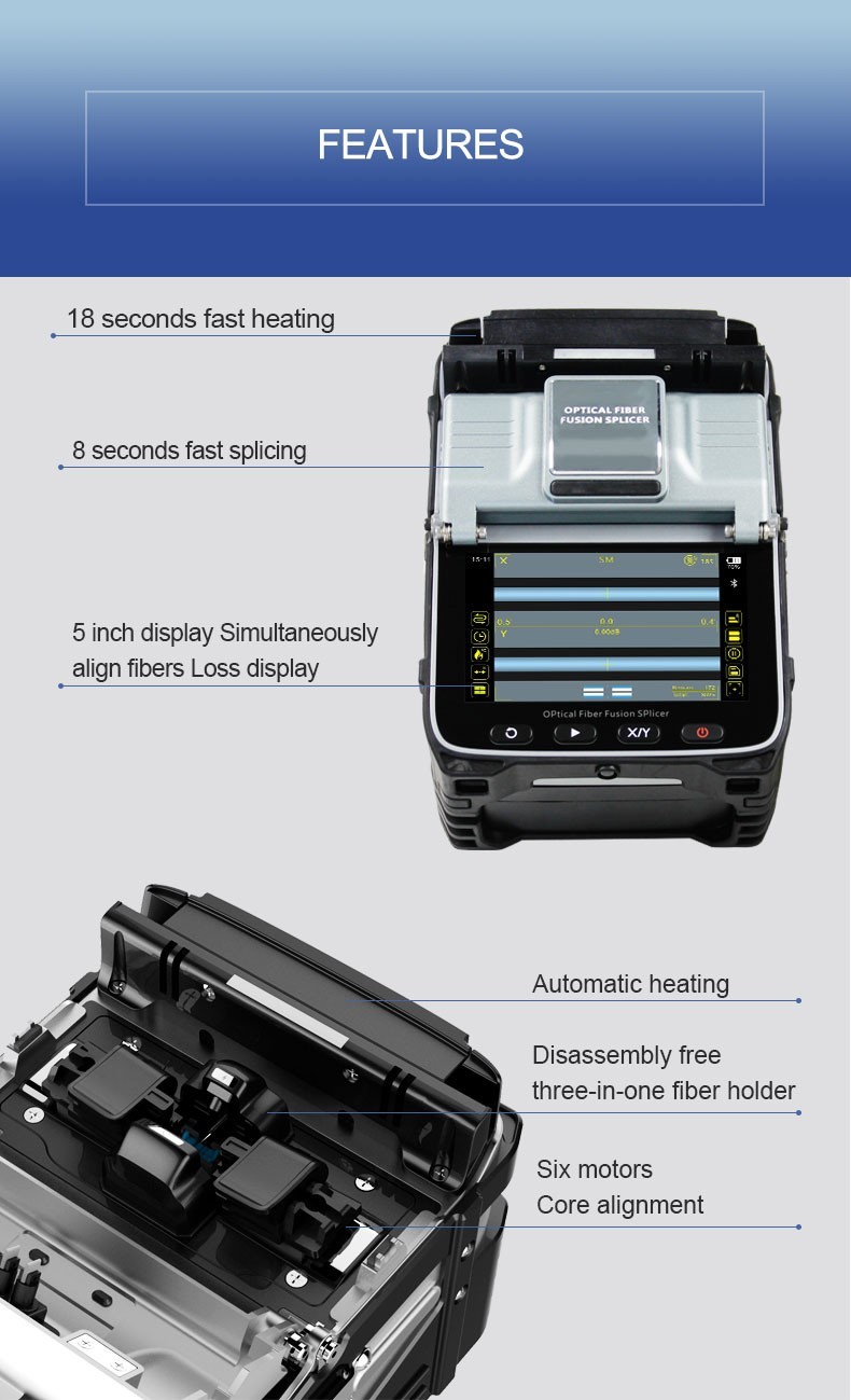DAMU Fiber Optic Fusion Splicer , 8s Fiber Splicing Machine