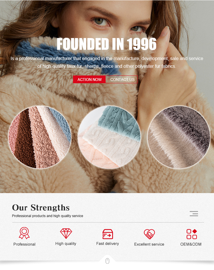 Polyester Wind Proof Sherpa Fleece Fabric for Clothing Bags Underwear Garment Jacket
