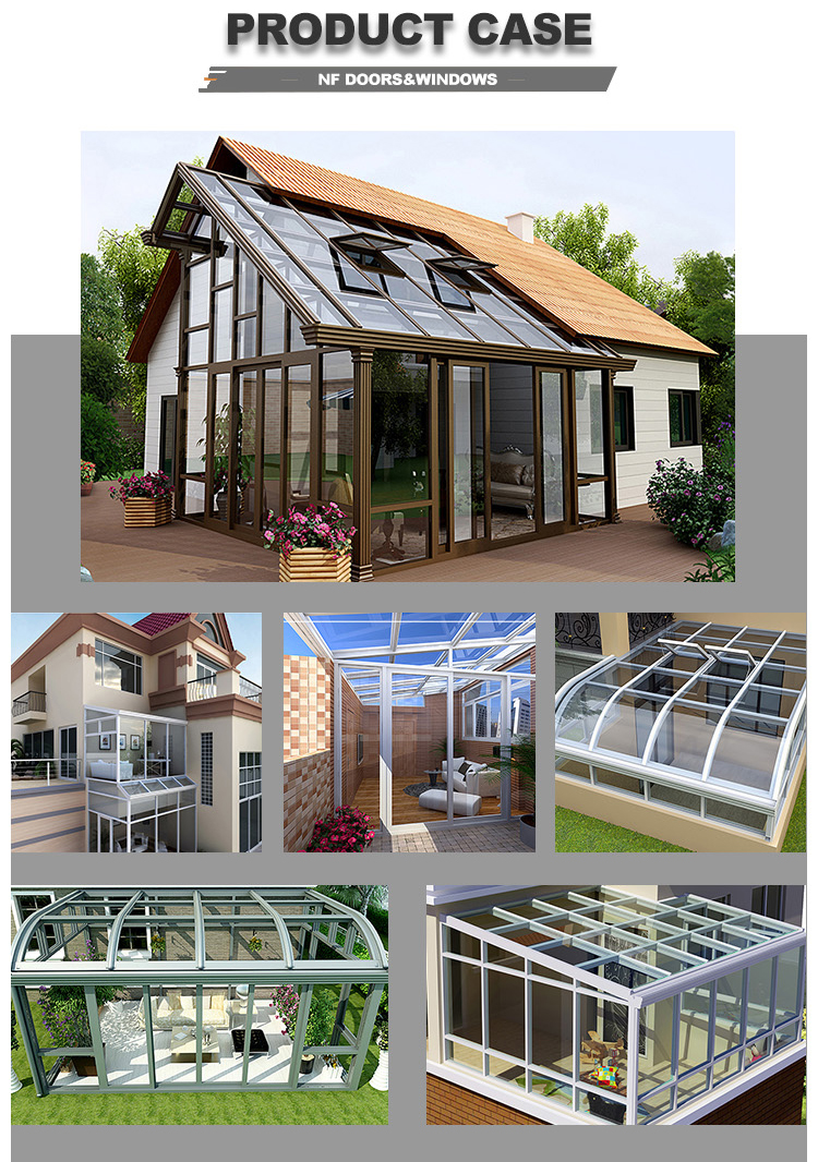 Outdoor Glass Sunroom Laminated Tempered Glass Curved Roof Sunroom Aluminum Frame Inclined Roof Aluminum And Glass Greenhouse