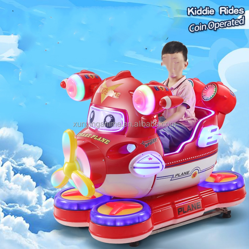 85*51*96cm Plane Plastic Kiddy Ride MP5 Kids Swing Machine at Amusement Game Center