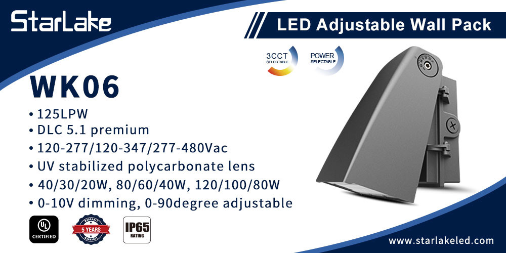 Premium Dimmable LED Adjustable Wall Pack 140LM/W Energy Saving Dust Proof