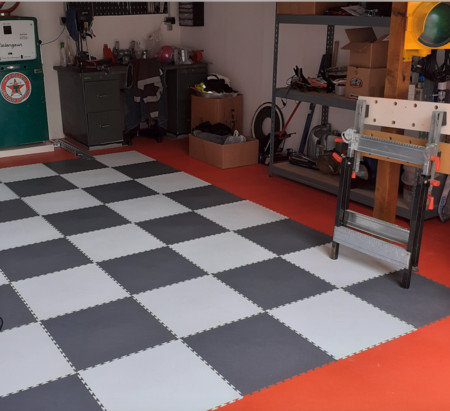 Textured PVC Interlocking Garage Tiles 6.5mm Anti Uv Anti Aging Anti Impact