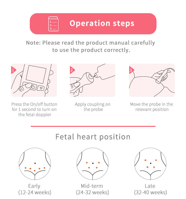 Nine Weeks Baby Fetal Heart Detector Ultrasound Fetal Doppler Heart Monitor