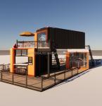 Modified Shipping Container Shop House Container Coffee Shop with Galvanized