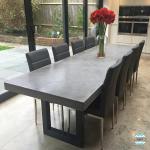 Grey Outdoor Round Concrete Coffee Table GRC Fiberglass Furniture Dinning Table