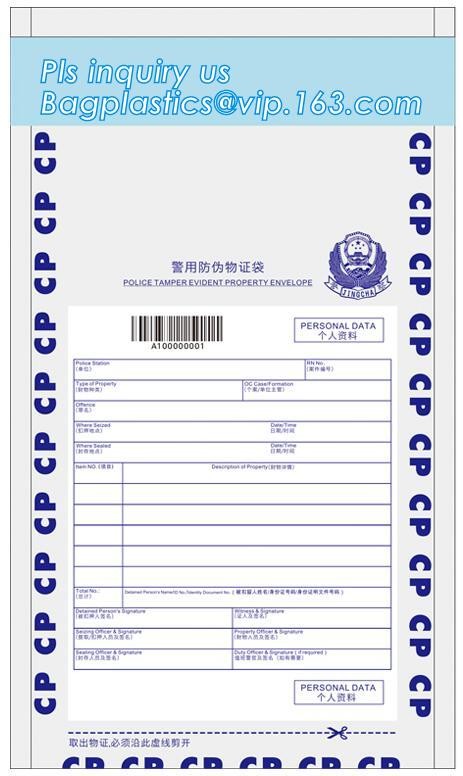 Opaque Tamper Evident Sealing Plastic Bank Money Steb Security Bag / Custom Self Adhesive Plastic Courier Bag, bagease