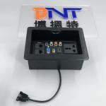Aluminum furniture power data table mounted socket with slip cover