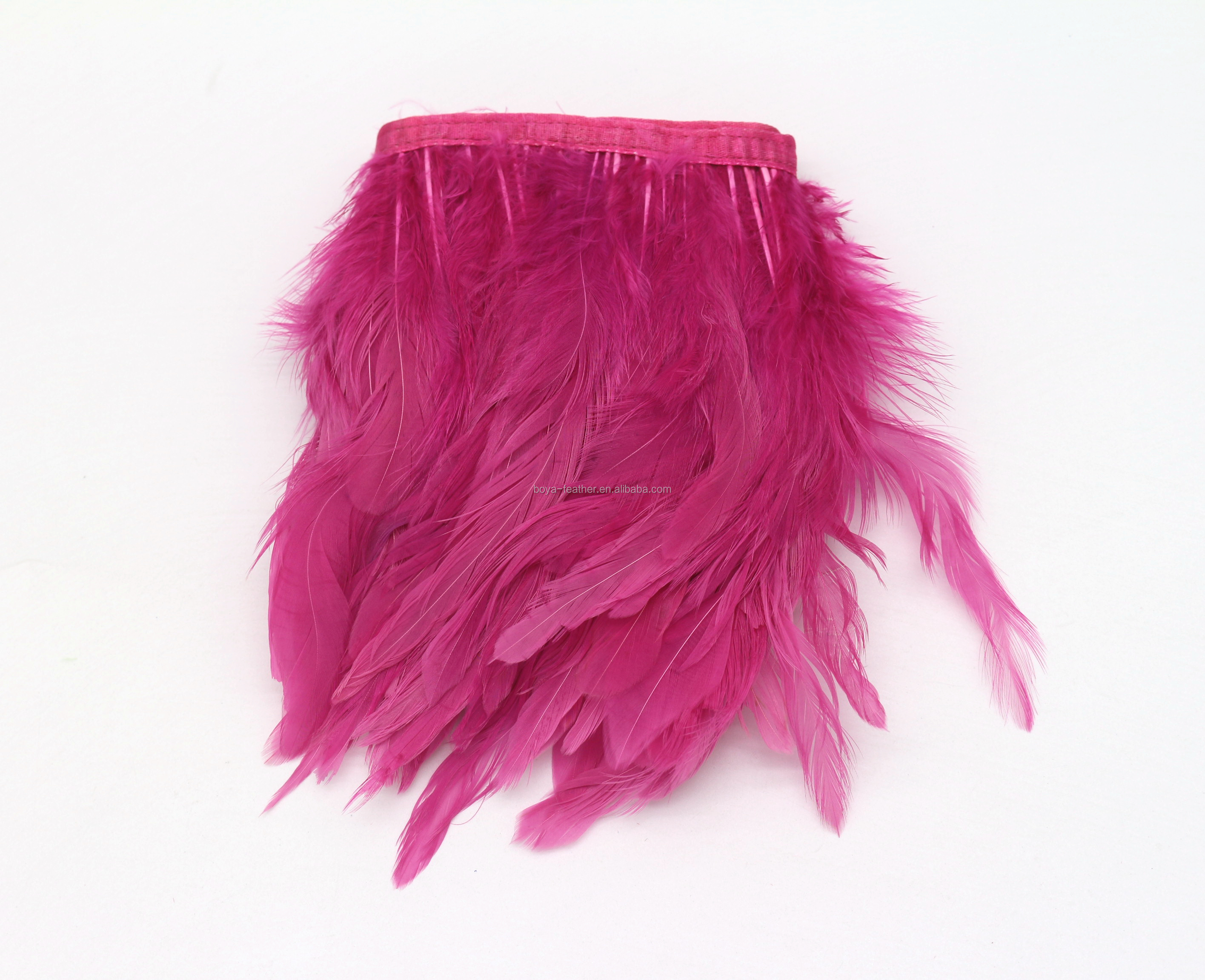 4-6inch Length Party Decoration Rooster Feather Fringe Trimming with Wire Accessory 1 Yard