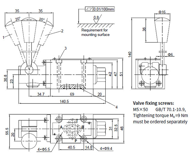 Forklift Single Acting Hydraulic Cylinder Control Valve For Tractors Regulation Limiting Safety