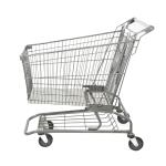 Light Gray 180L Large Capacity American Metal Shopping Cart Zinc And Powder