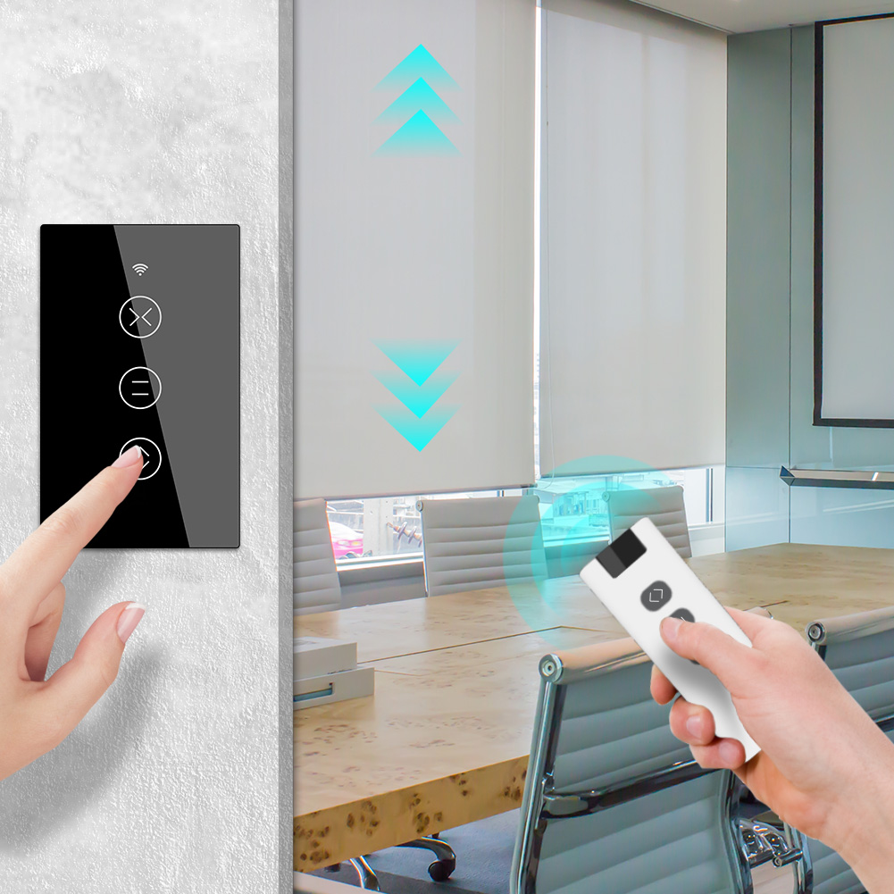 Wireless Remote Curtain Switch WiFi RF 2/3 Way Curtain motor Accessories with Remote Control Wall Touch Switch Tuya Smar