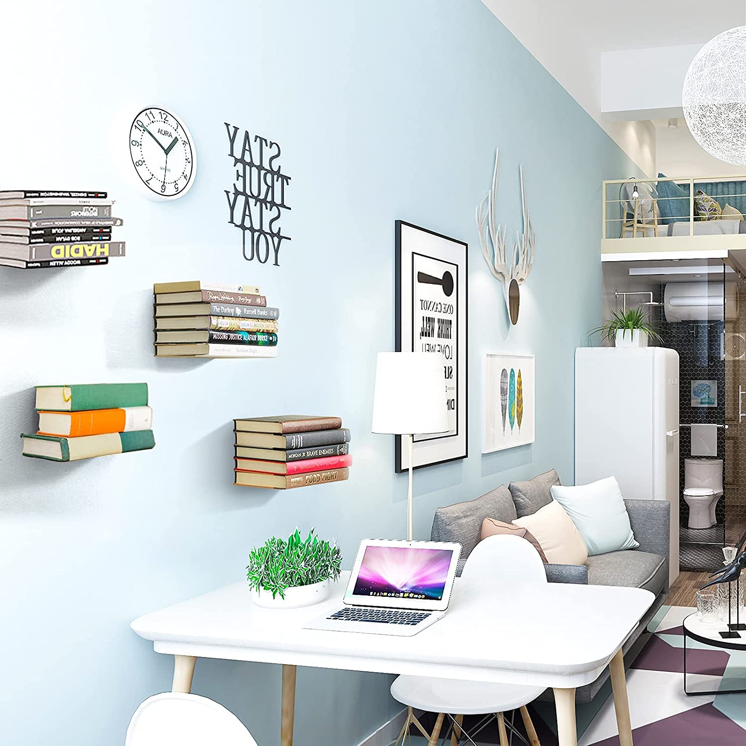 Powder Coating Floating Book Shelves for Wall Display Storage Organizer Display Rack