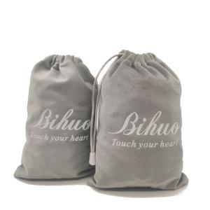 Quality Cotton / Satin Drawstring Gift Pouch , 15x20cm Drawstring Dust Bag wholesale