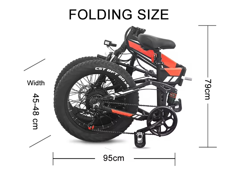Electric Folding Bike 20 Inch Fat Tire 500W Motor 12.8Ah Lithium Battery Ebike Electric City Bike For Adult Electric Bicycle