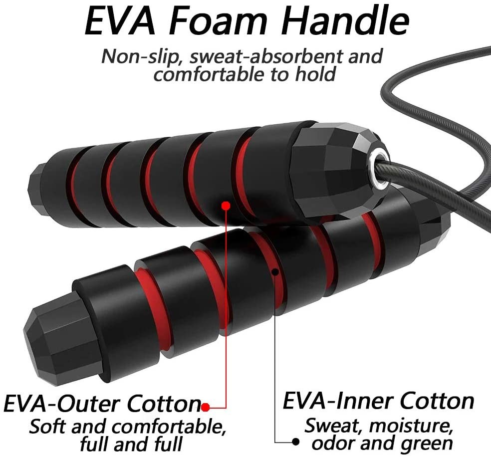 2021 2.8M Weighted Fitness Rope Adjustable Unisex Jump Rope