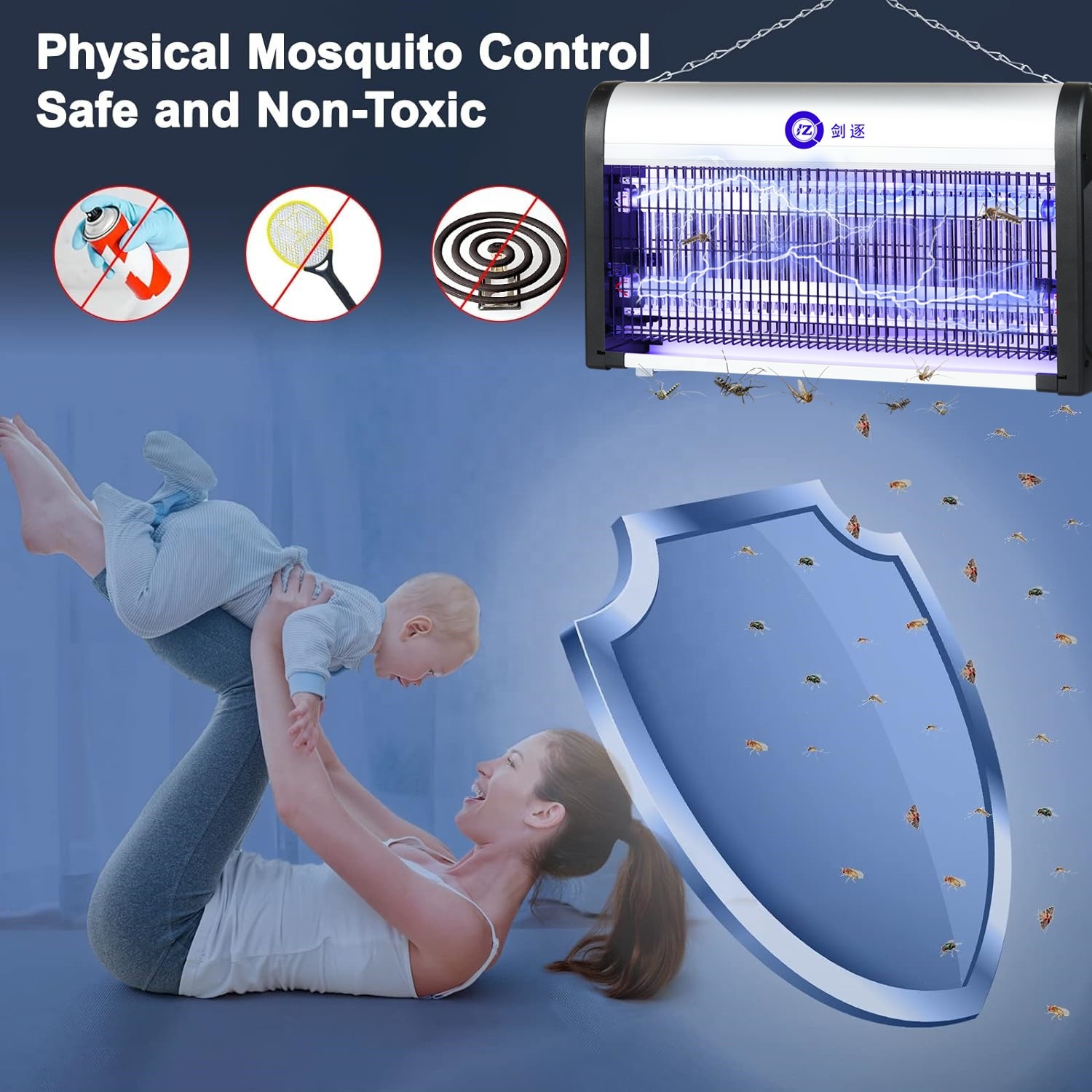 JZ 20W 30W 40W Customized Support Indoor Household Bug Trap Moth Fly Catcher Pest Control Machine Mosquito Lamp
