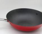 Enamel light cast iron wok